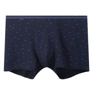 健将男士内裤100%全棉透气印花平角裤中腰青年大码细腰带平角裤衩