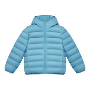雪中飞2026夏新款男女童90绒连帽经典排骨羽绒服纯色简约百搭舒适