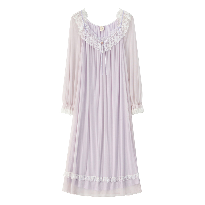 RoseTree唯美宫廷风柔纱睡裙长袖