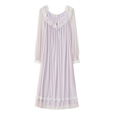 RoseTree唯美宫廷风柔纱睡裙长袖