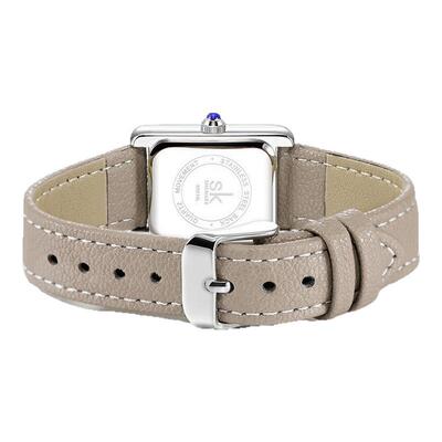 SK手表女款方形高级感手表防水简约学生时尚气质皮带女士手表