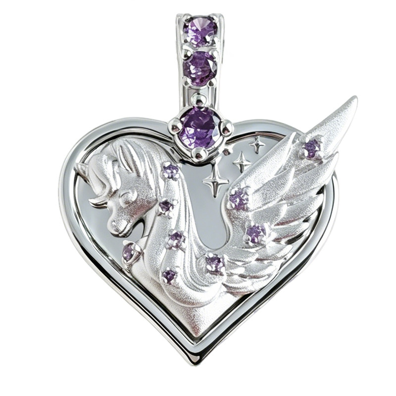 与有七廿纯银吊坠S925原创银饰新款马生肖双面可带小众灵驹