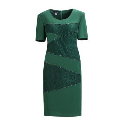 靓诺绿色醋酸连衣裙ll16233a