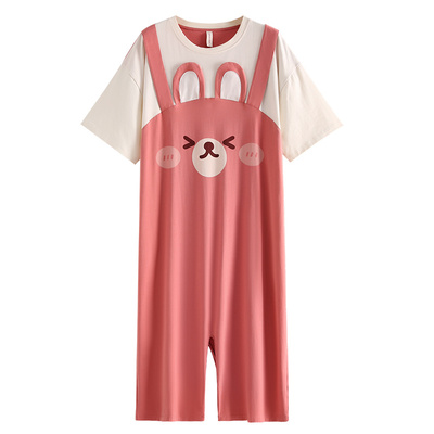 夏季凉感睡裙女纯棉可爱连体睡衣