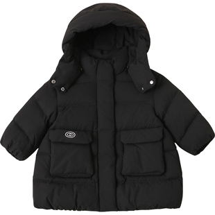 女童羽绒服中长款加厚2024冬季新款小中大童亲子母女装外套23166