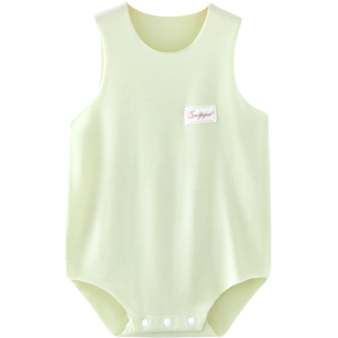 包屁衣夏婴儿夏季薄款莫代尔背心三角哈衣宝宝睡衣无袖吊带连体衣