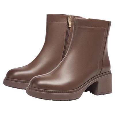 KISSCAT接吻猫真皮加绒时装靴女