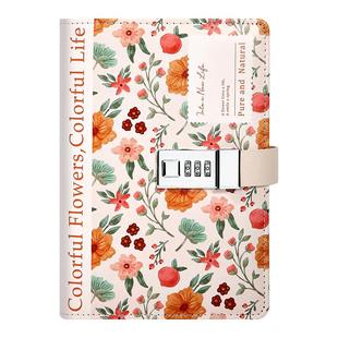 卡杰密码本开学礼物创意带锁日记本成人小清新笔记本子高颜值活页手帐本礼盒装少女心手账精致记录记事本定制