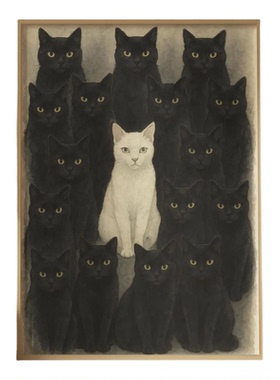 装饰画有框画挂画墙画壁画个性不一样的羊宠物猫现代简约动物励志