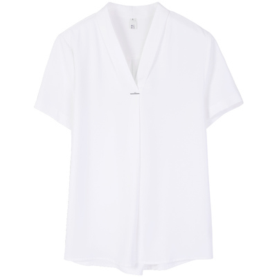 新款甜美修身v领显瘦超仙衬衫