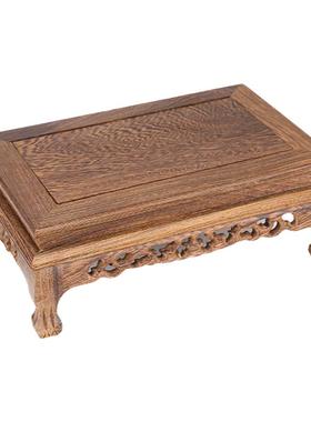 鸡翅木佛像底座财神莲花台