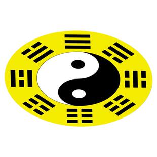 圆形太极八卦图地毯黄色沙发玄关防滑垫子踏罡步斗红色客厅五行垫