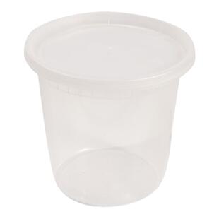 一次性碗餐盒加厚密封汤碗圆形快餐外卖汤杯打包汤桶甜品圆碗粥桶