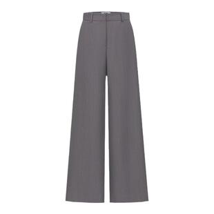 【明星同款】MSGM女士百搭灰色直筒休闲裤西装阔腿裤西裤垂坠高级