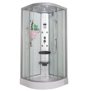 豹龙弧扇形整体淋浴房冲凉房浴室隔断网红洗澡神器银色一体式浴室