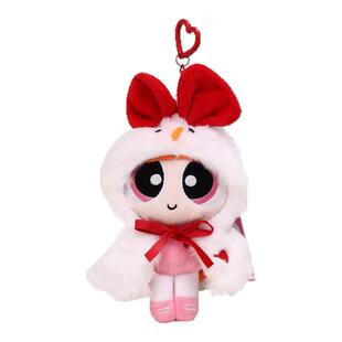 Jinnew正版飞天小女警雪人斗篷花花毛绒玩偶女生书包包挂件钥匙扣