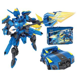 吕布末日机甲积木赵云引擎之心变形机器人男孩益智拼装玩具礼物