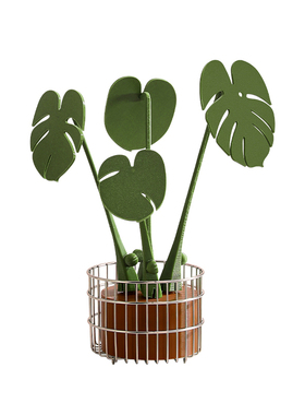 创意龟背竹隔热垫桌面摆件耐高温