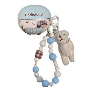 Baby蓝色腊肠狗freeclip2耳机保护套适用于华为freebuds6i防掉盖TPU软壳苹果Airpodspro二代趣味Pro4代音乐狗