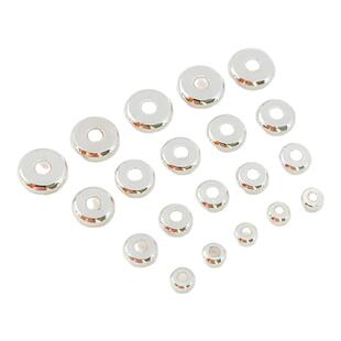 保色铜包银光面隔片散珠圆形垫片小扁片手链隔珠手作DIY饰品配件