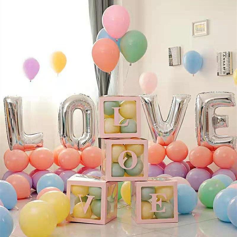 婚房布置套装结婚love盒子婚礼铝膜字母气球气球透明客厅婚庆装饰