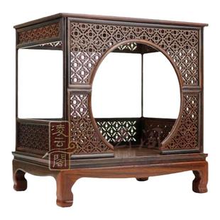 老挝红酸枝红木雕工艺品摆件微型微缩小家具模型明清古典卧室柜子