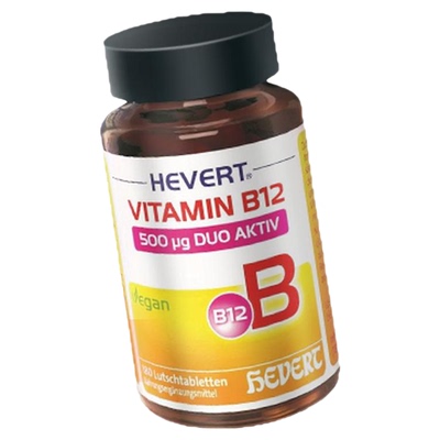 Hevert菲德双活性B12含片充能脑力缓解过度用脑熬夜180片德国进口