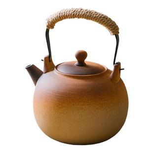 大容量陶土煮茶壶烧水壶电陶炉适用明火木炭烧水壶家用侧把提梁壶