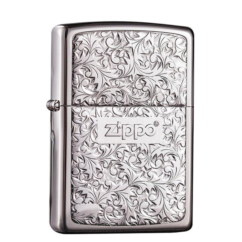 zippo火机日版纯银贴章唐草礼物