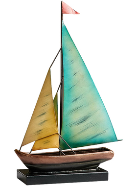 复古铁艺帆船摆件轻奢办公室一帆