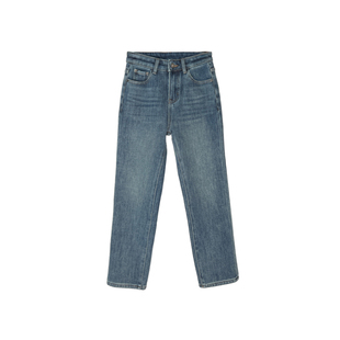 裤型赞爆了!~牛奶丝绒烟管牛仔裤女秋冬新保暖加绒九分直筒裤子