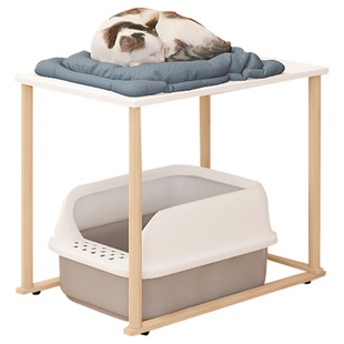 猫砂盆置物架猫咪用品高脚架阳台猫厕所上方架子宠物下空式阶梯架