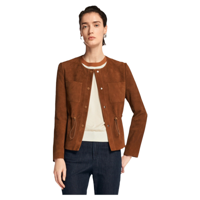 【羊皮革】Laurel劳芮新收腰复古可露丽美拉德外套女LWL353X02500