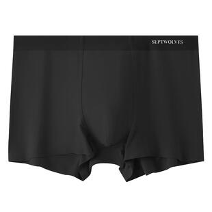 七匹狼男士内裤无痕纯棉裆男四角裤新款青少年男款透气抗菌平角裤
