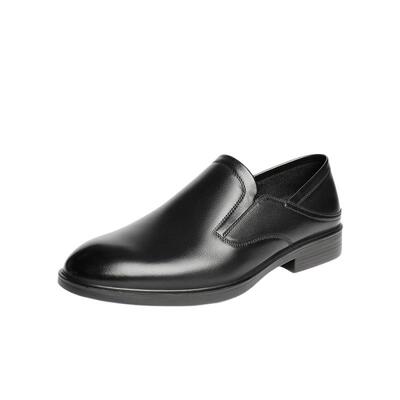 森达正装皮鞋2025秋新款一脚蹬商务皮鞋经典牛皮革男装鞋JDZ63CM5