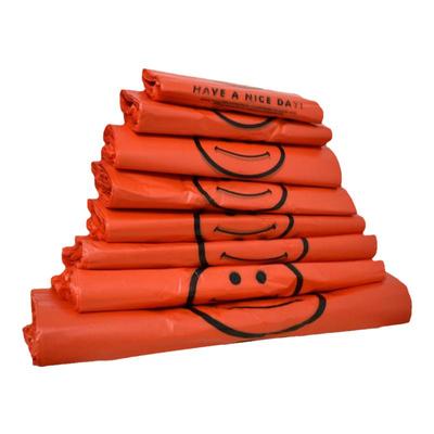 红色笑脸塑料袋定做购物礼品