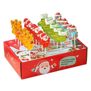 圣诞节糖果棒棒糖硬糖创意可爱儿童礼物盒装0脂高颜值健康零食