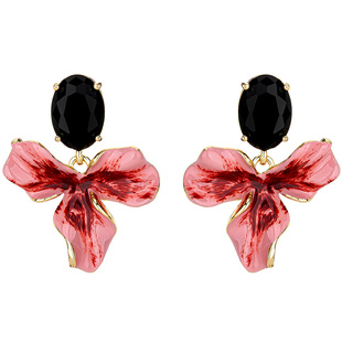 鸢尾花耳钉夸张耳饰女独特耳环2025新款爆款高级感轻奢秋冬耳坠