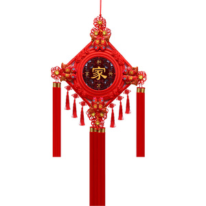 喜彩年货中国结挂件客厅大号桃木电视背景墙新房装饰家居小平安结