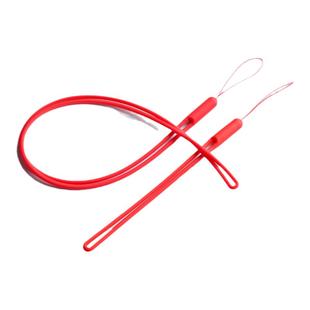 手机挂绳壳挂脖绳子短款腕带吊绳手腕液态硅胶链防丢绳短挂手防摔饰女男网红手绳U盘带儿童钥匙水杯款宽红色