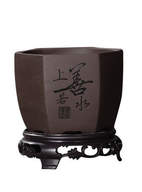 紫砂花盆带底座托盘盆景盆
