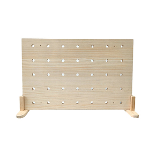 实木桌面洞洞板置物架立式饰品发圈收纳架子木质桌上展示架做定制