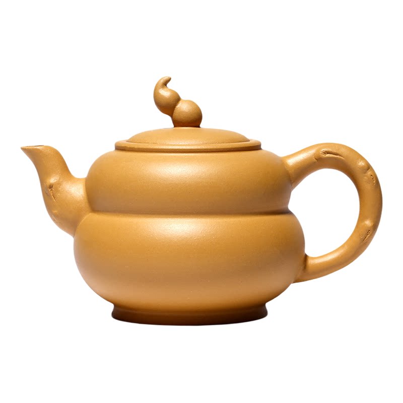 【鼎壶匠】宜兴纯手工葫芦紫砂壶原矿黄金段泥泡茶壶仿生紫砂茶具