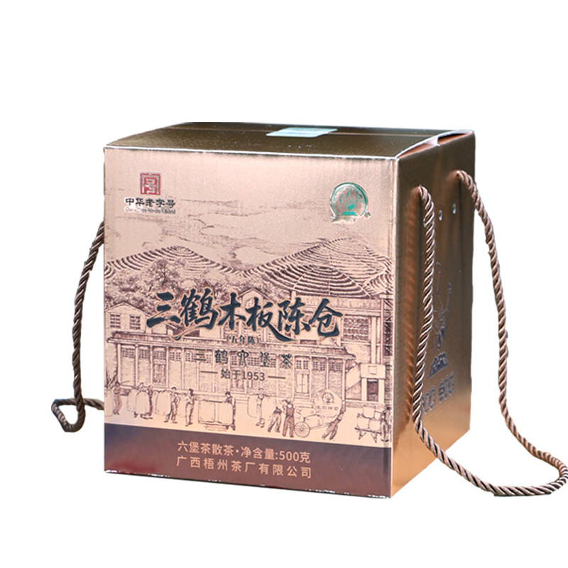 三鹤【2026木板陈仓】五年陈六堡茶盒装500g