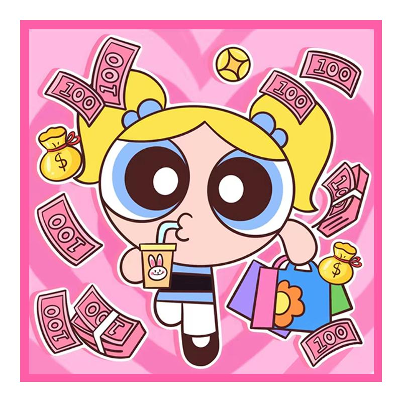 飞天小女警数字油画diy多巴胺