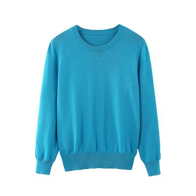 纯棉针织衫大码圆领套头毛衣春秋