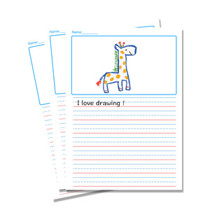 儿童小学生英语故事书练习本绘画写作一体故事纸A4易撕英文作文本