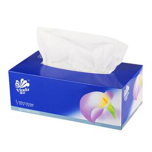 维达硬盒装抽取式大号纸巾车载家用办公用纸抽100抽无香3层面巾纸