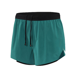 男带内衬双层健身训练宽松休闲短裤速干跑步运动马拉松腰包三分裤