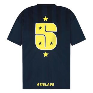 A11SLAVE暗纹球服短袖美式复古运动拼接休闲篮球嘻哈街头球衣T恤